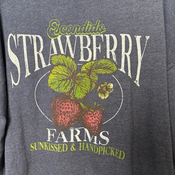 Altar’d State Navy Strawberry Farms Graphic Sweatshirt - Picture 3 of 6